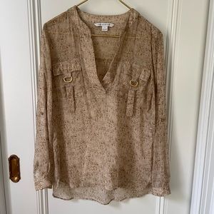 Diane von furstenberg beige blouse